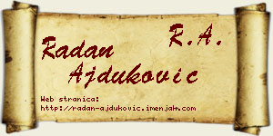 Radan Ajduković vizit kartica